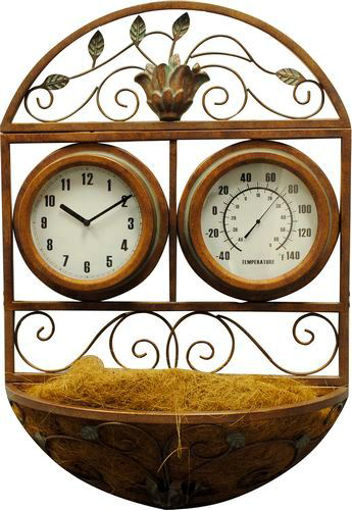 Picture of Thermometer/Clock Flower Shelf - No GA03510