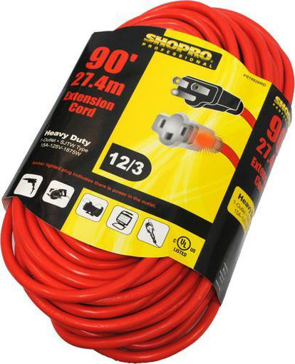 Picture of Pwr Extn Cord O/D 12/3 90Ft Red - No P010920RD