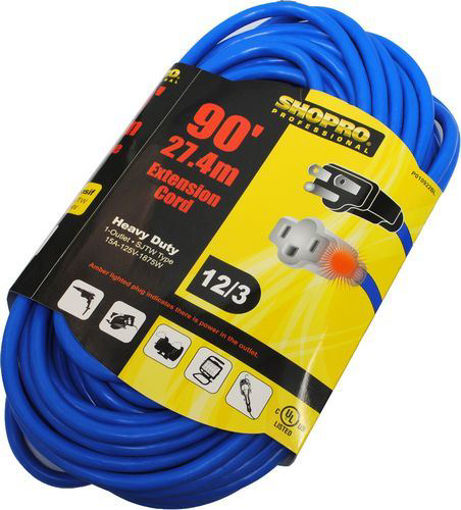 Picture of Pwr Extn Cord O/D 12/3 90ft Blue - No P010922BL