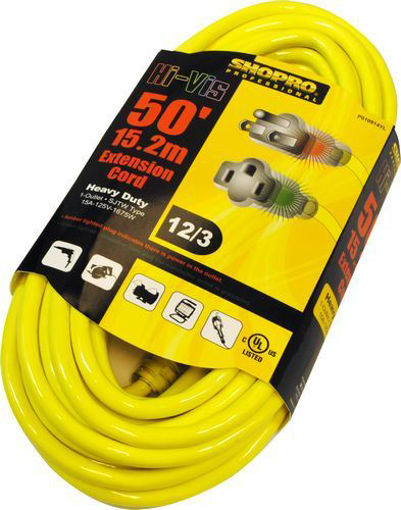 Picture of Pwr Extn Cord Od 12/3 50ft H-V Yel. - No P010914YL