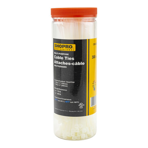 Picture of Cable Ties 300Pc 4",8" Clear - No C000328