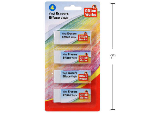 Picture of 4-Pc White Vinyl Eraser - No 30430