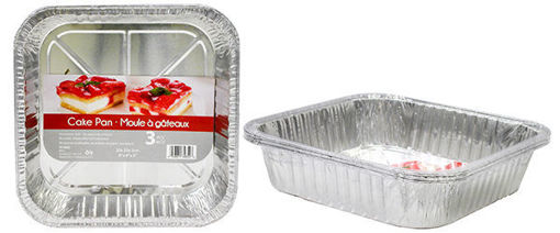 Picture of Foil Cake Pan Sq 20X20 3Pk - No 074652